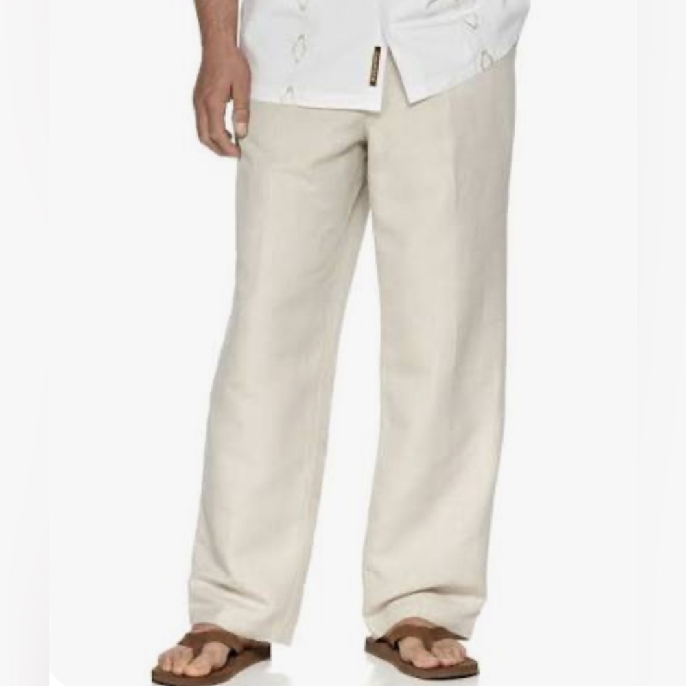 Cubavera‎ cream chinos Relaxed Fit linen rayon  Blend